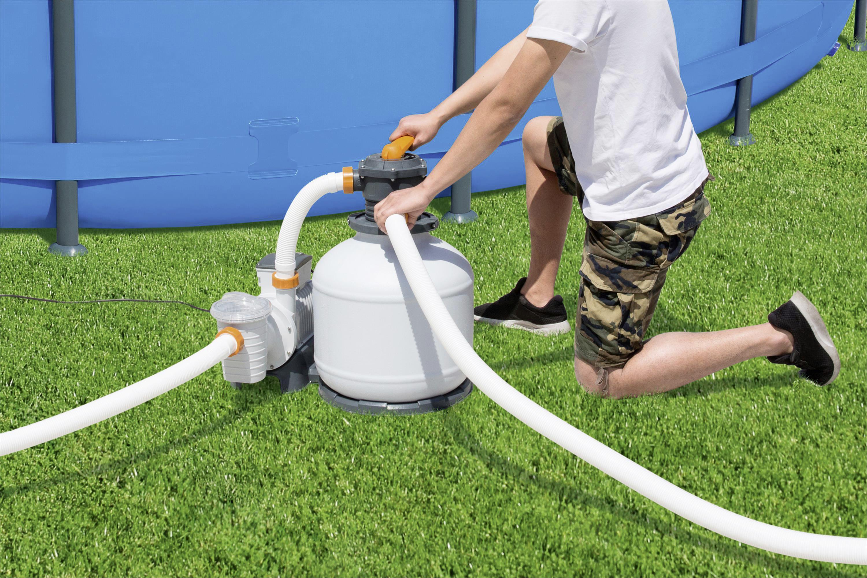 Sandfilterpumpe Flowclear 3000gal 11.355 L/H 58486 - Orange/Weiß, MODERN, Kunststoff/Metall (62/48,5/67cm) - Bestway