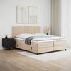 Posteľ boxspring ROMA béžová, 180x200cm - černá/béžová, Moderní, kov/dřevo (180/200cm)