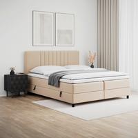 Posteľ boxspring ROMA, béžová, 180x200cm - čierna/béžová, Modern, kov/drevo (180/200cm)