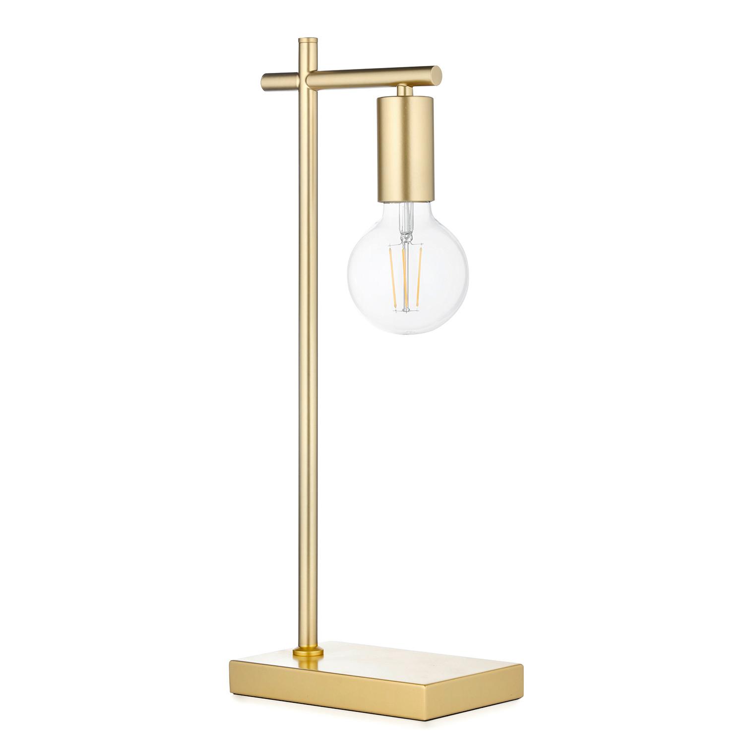 Tischleuchte Cross Bernsteinfarben L: 20 cm - Bernsteinfarben/Cappuccino, KONVENTIONELL, Kunststoff/Metall (20/2/52cm)