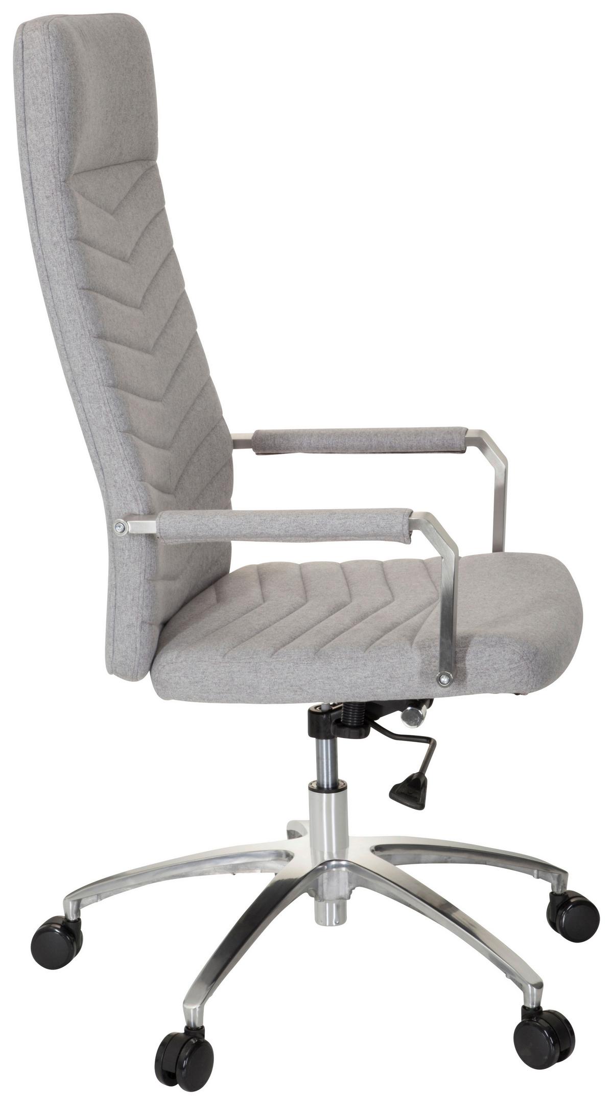 Drehstuhl Saranto Plus Hellgrau - Chromfarben/Hellgrau, MODERN, Kunststoff/Textil (56/131/67cm) - MID.YOU