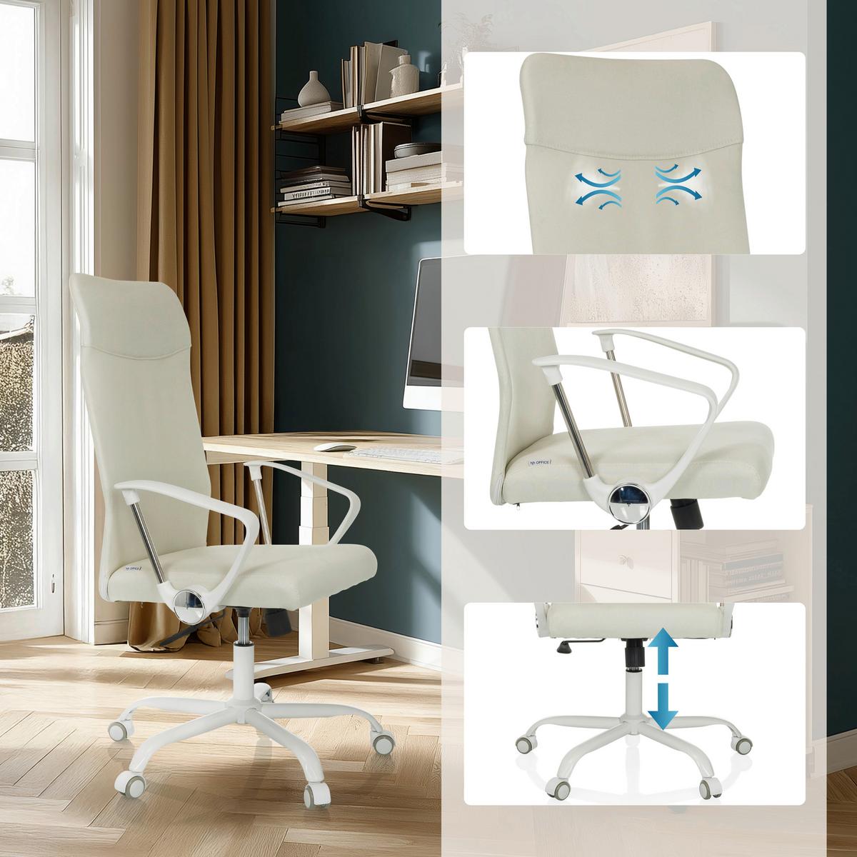 DREHSTUHL Stryka Beige B: 65cm - Beige/Weiß, MODERN, Kunststoff/Textil (65/120/62cm) - MID.YOU