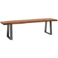 Sitzbank Wl7.294 - Chromfarben/Akaziefarben, MODERN, Holz (140/45,5/40cm) - MID.YOU