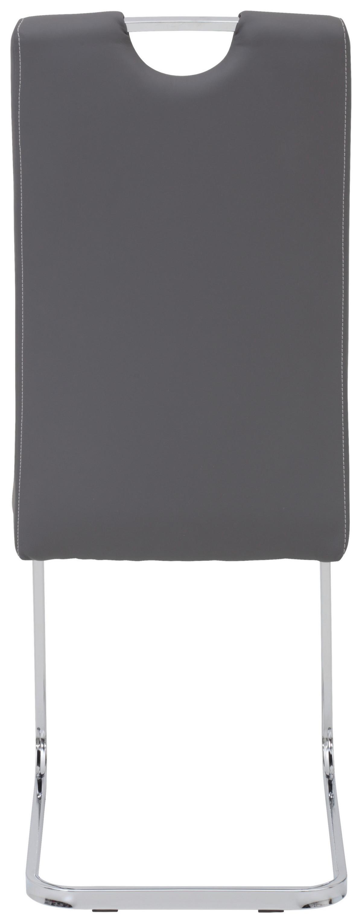 Schwingstuhl Ruby Grau Gepolstert 2er-Set - Chromfarben/Weiß, MODERN, Textil/Metall (44/104/57,5cm) - MID.YOU
