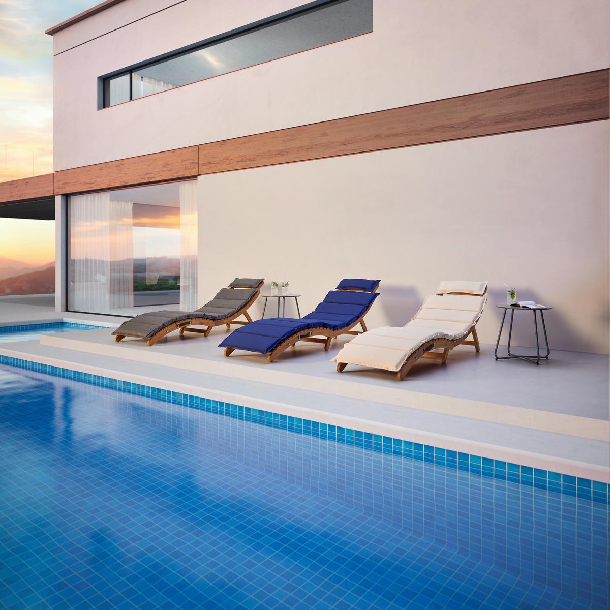 Záhradné ležadlo BORA sivá - sivá, Modern, drevo/textil (180/54/62cm) - Bessagi Garden