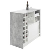 Bartisch Planter 110x48x100 Cm Hellgrau/weiß Mit Stauraum - Chromfarben/Hellgrau, MODERN, Holzwerkstoff/Metall (110/48/100cm) - MID.YOU