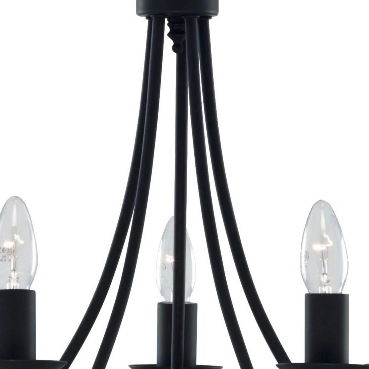 Kronleuchter 6345-5bk Maypole - Schwarz, KONVENTIONELL, Metall (46/120cm)