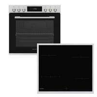 Einbauherd-Set Edelstahl/Glaskeramik B:59,5cm - Edelstahlfarben/Schwarz, Basics, Glas/Metall (59,5/59,5/57,5cm) - Sharp