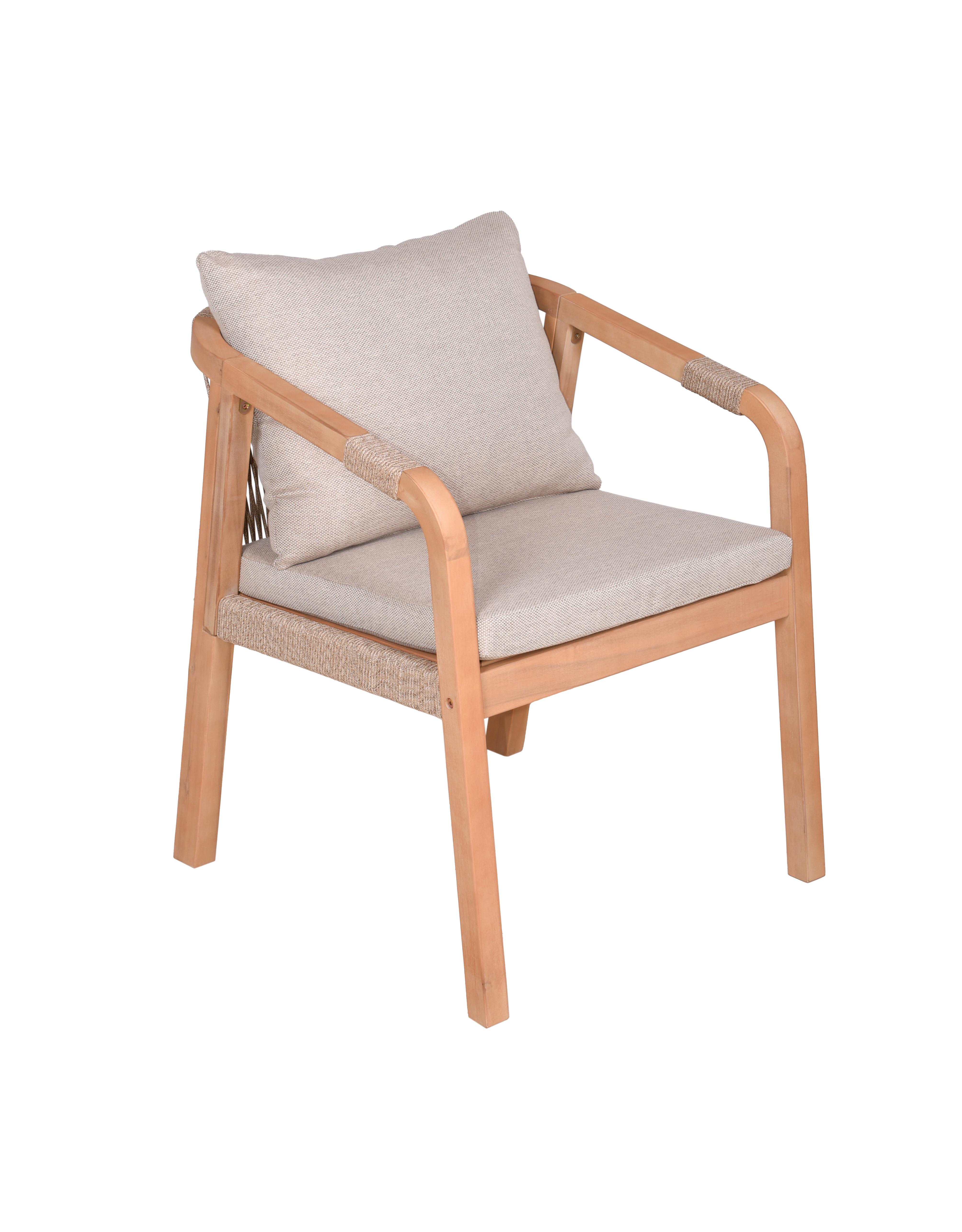 Gartensessel Bogota Akazienholz/Textil - Hellbraun, Basics, Holz/Textil (59/75/63,5cm) - Gardenson
