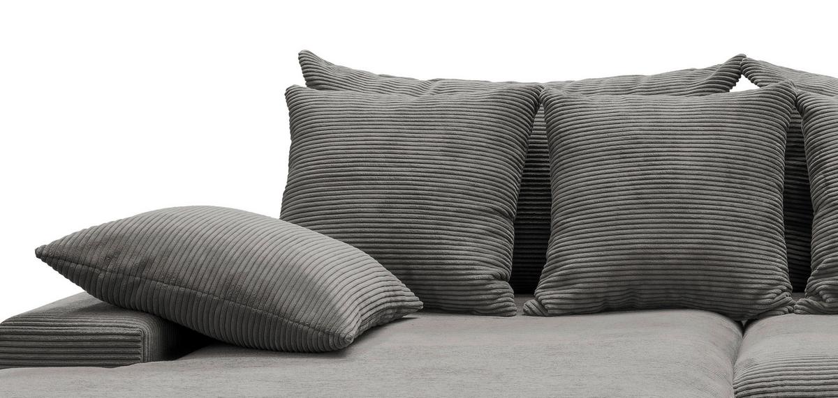 Ecksofa Avellino Grau S: 200/278 Cm - Schwarz/Grau, MODERN, Textil (200/278cm) - Livetastic