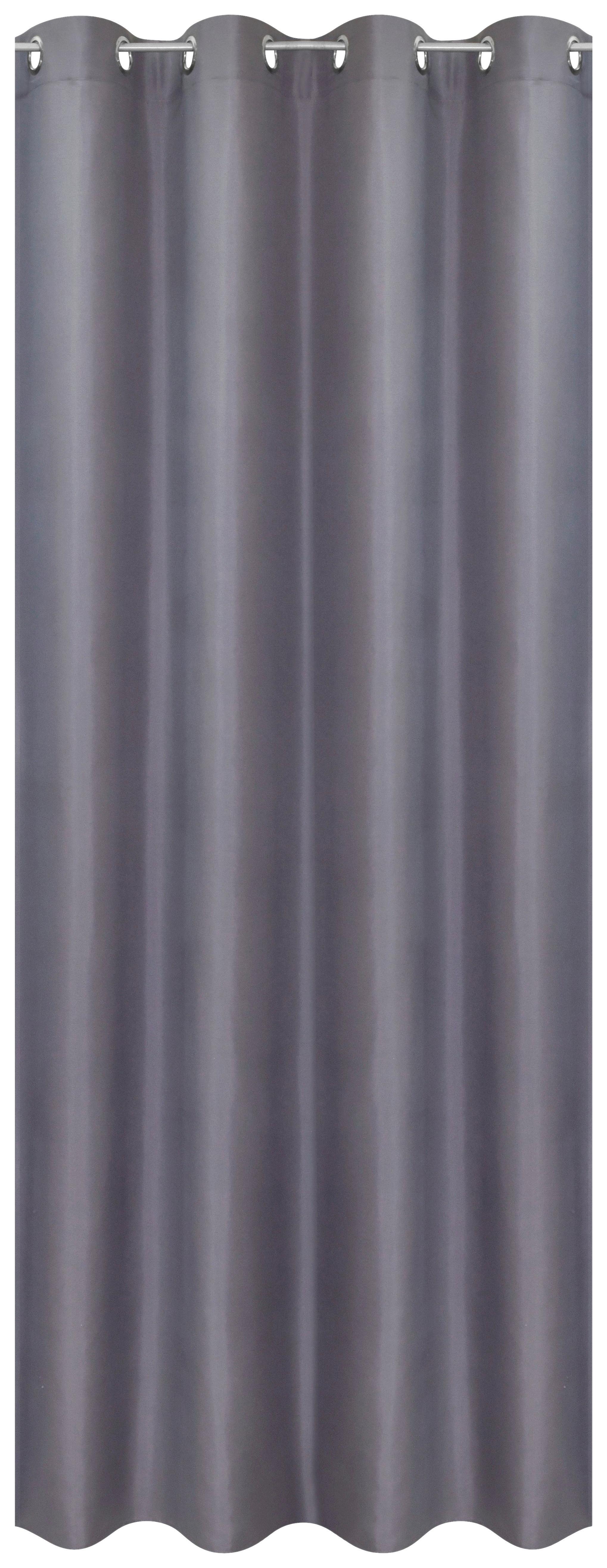 Vorhang mit Ösen Barnaby 140x245 cm Silber - Silberfarben, KONVENTIONELL, Textil (140/245cm) - Ondega