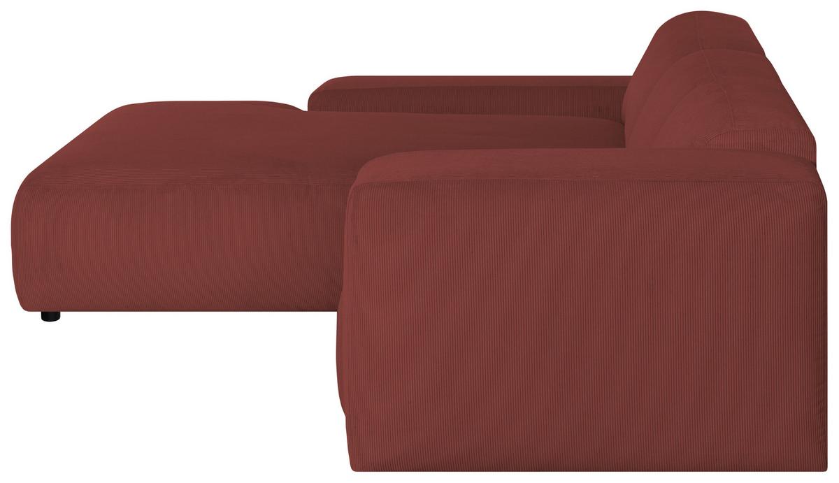 Ecksofa Hannah Rot 200x304 cm - Rot/Schwarz, Design, Textil (200/304cm) - MID.YOU