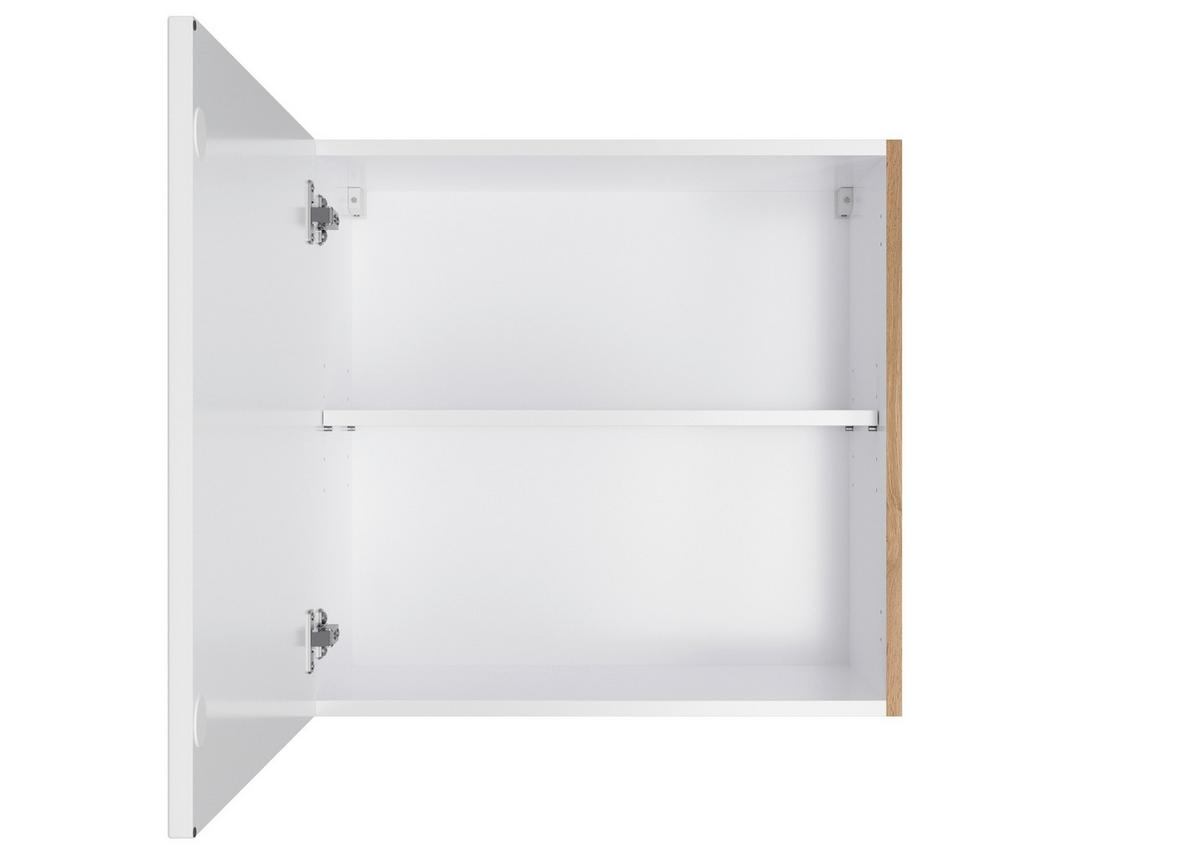 Küchenoberschrank Meran 60 Cm Weiß/eiche Dekor - Eiche Wotan/Weiß, LIFESTYLE, Holzwerkstoff (60/57/34cm) - Held