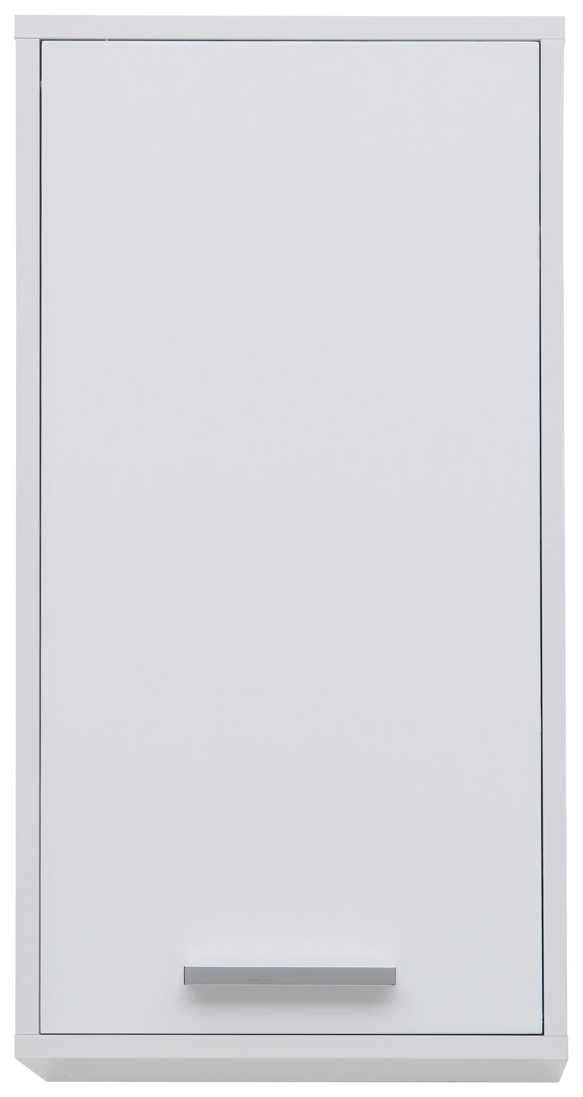 ZÁVESNÁ SKRINKA MILANO - biela/chrómová, Modern, kov/kompozitné drevo (38/72/23cm)