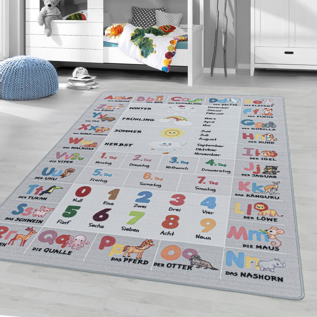 Kinderteppich Grau Play 100x150 cm - Grau, Basics, Textil (100/150cm)