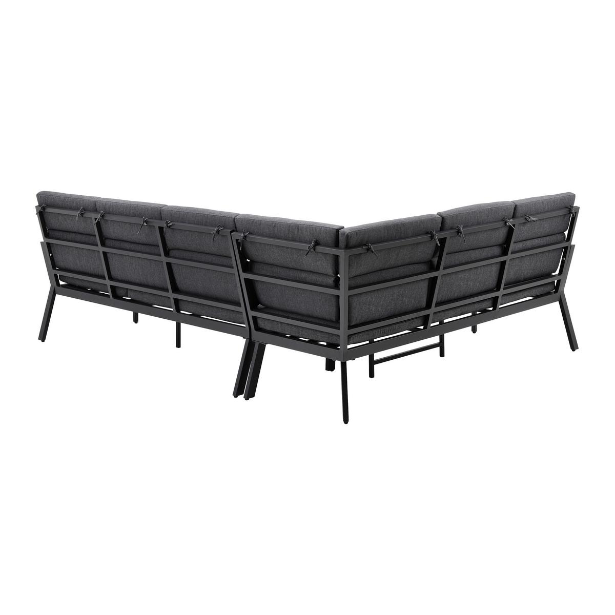 Zahradní sedací souprava ELEONORA - tmavě šedá/přírodní barvy, Moderní, kov/textil (263/84/77cm) - Bessagi Garden