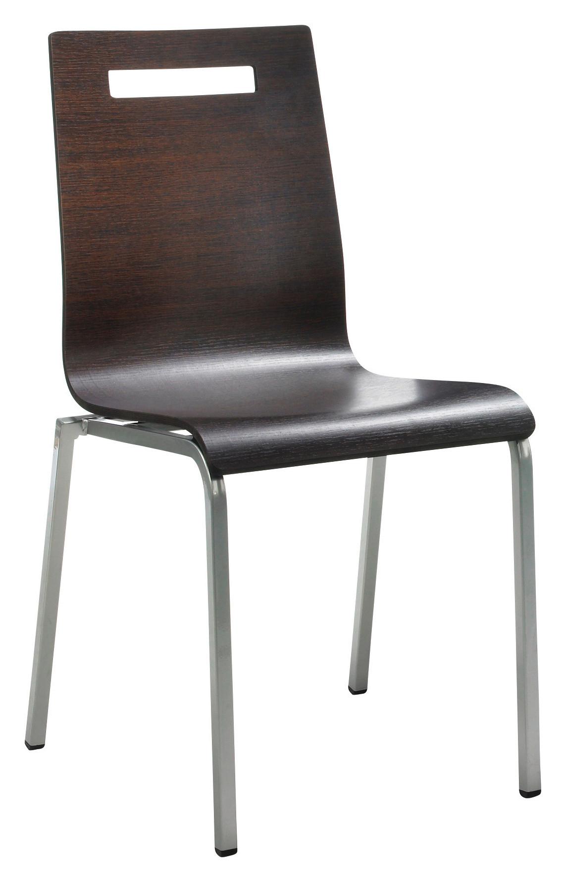 Besucherstuhl My Life Wenge teilmassiv - Wengefarben/Silberfarben, Basics, Holz/Metall (48/87/55cm) - MID.YOU