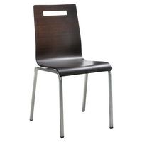 Besucherstuhl My Life Wenge teilmassiv - Wengefarben/Silberfarben, Basics, Holz/Metall (48/87/55cm) - MID.YOU