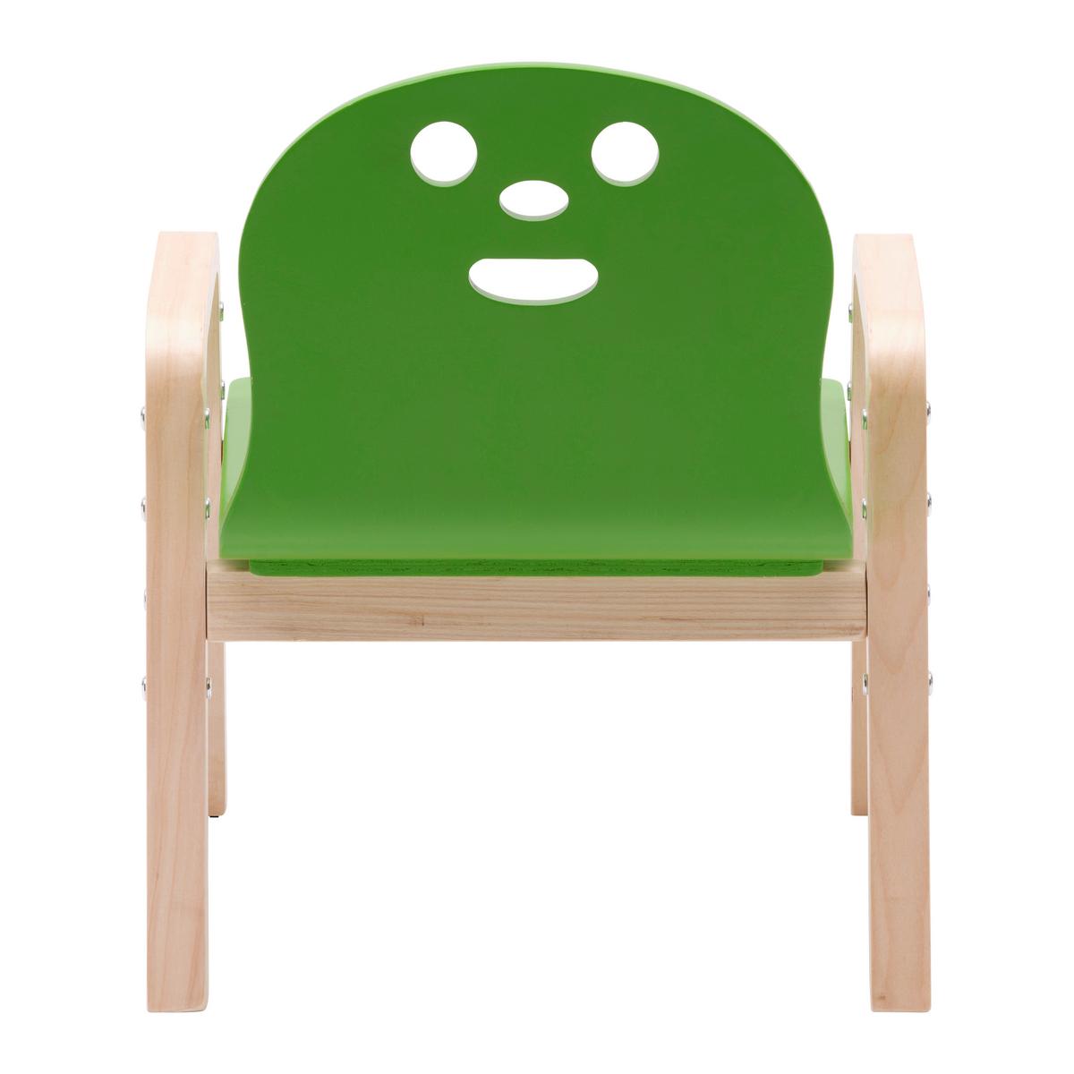 DĚTSKÁ ŽIDLE SMILE - zelená/přírodní barvy, kompozitní dřevo (39/52/35cm)