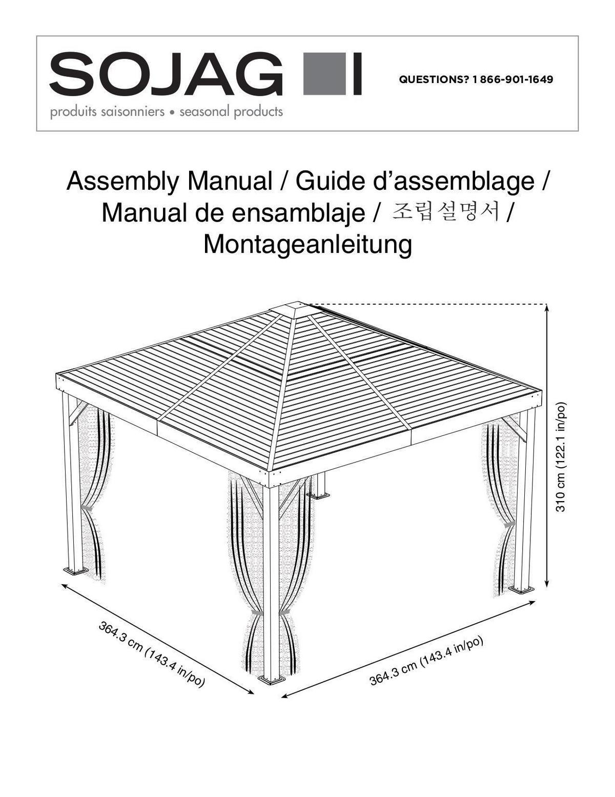 Pavillon Valencia 363x310x363 Cm Wetterfest - Braun, Basics, Metall (363/310/363cm)