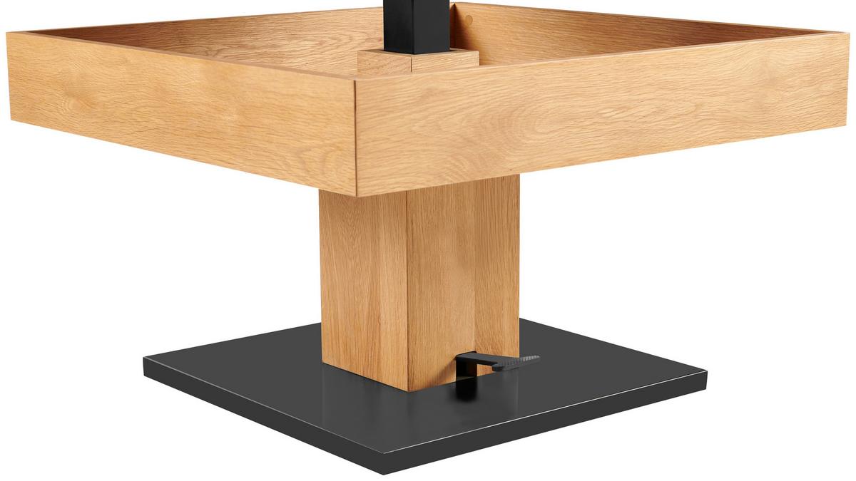 Couchtisch Kapstadt 2 - Eichefarben/Schwarz, MODERN, Holz/Keramik (75/46/75cm)