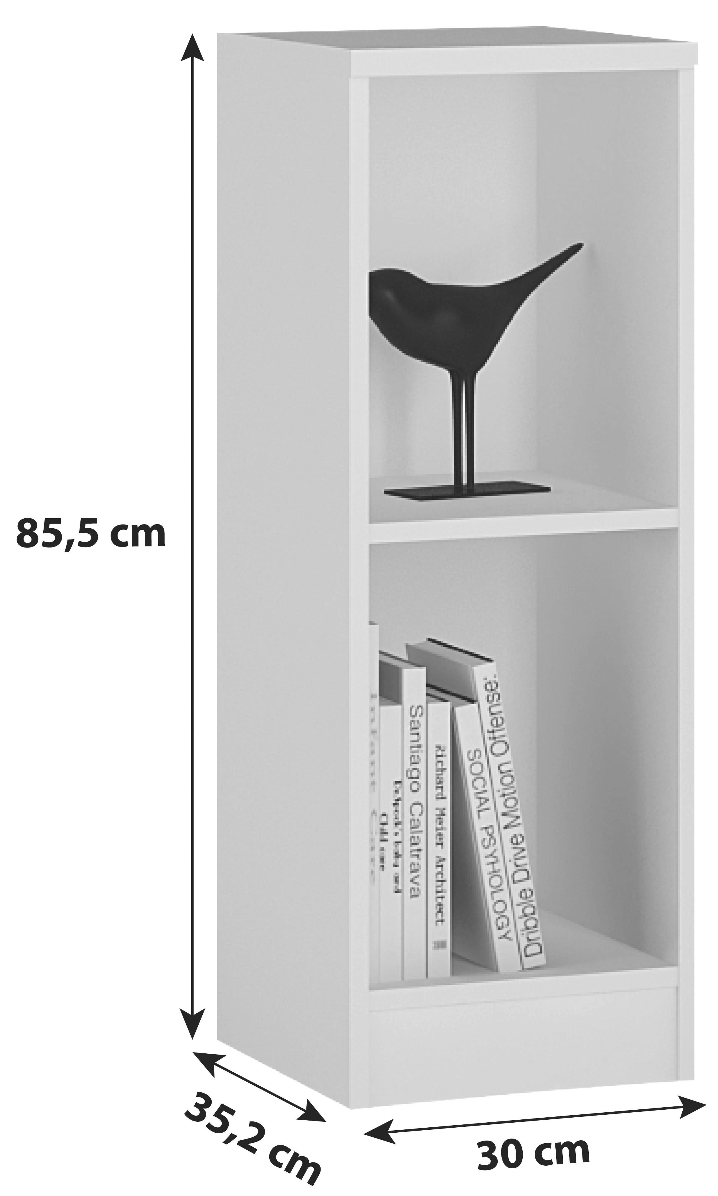 Regal 4-You B 30cm, Weiß - Weiß, MODERN, Holz (30/85,5/35,2cm)