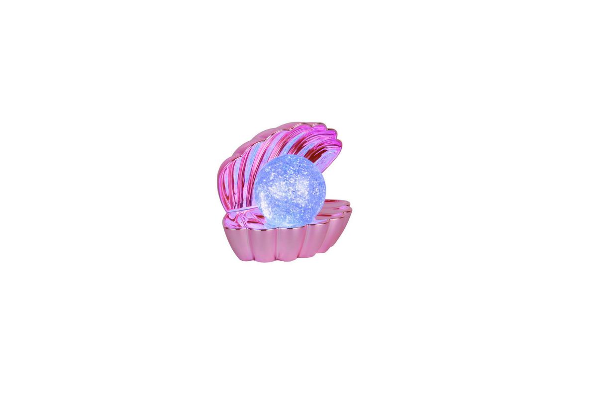 LED-TISCHLEUCHTE Glitzerkugel, pink, 0,80W - Pink/Transparent, Trend, Kunststoff (17.5/12,5/14,5cm)