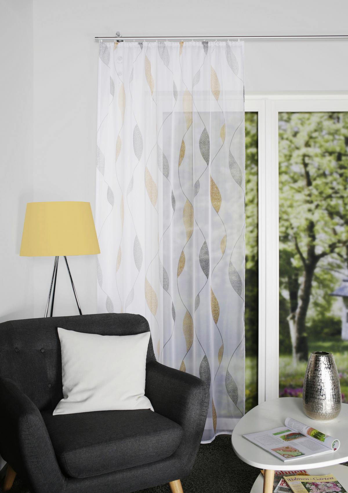 Fertigvorhang Paolo - Gelb/Hellgelb, KONVENTIONELL, Textil (140/145cm) - Schmidt W. Gmbh