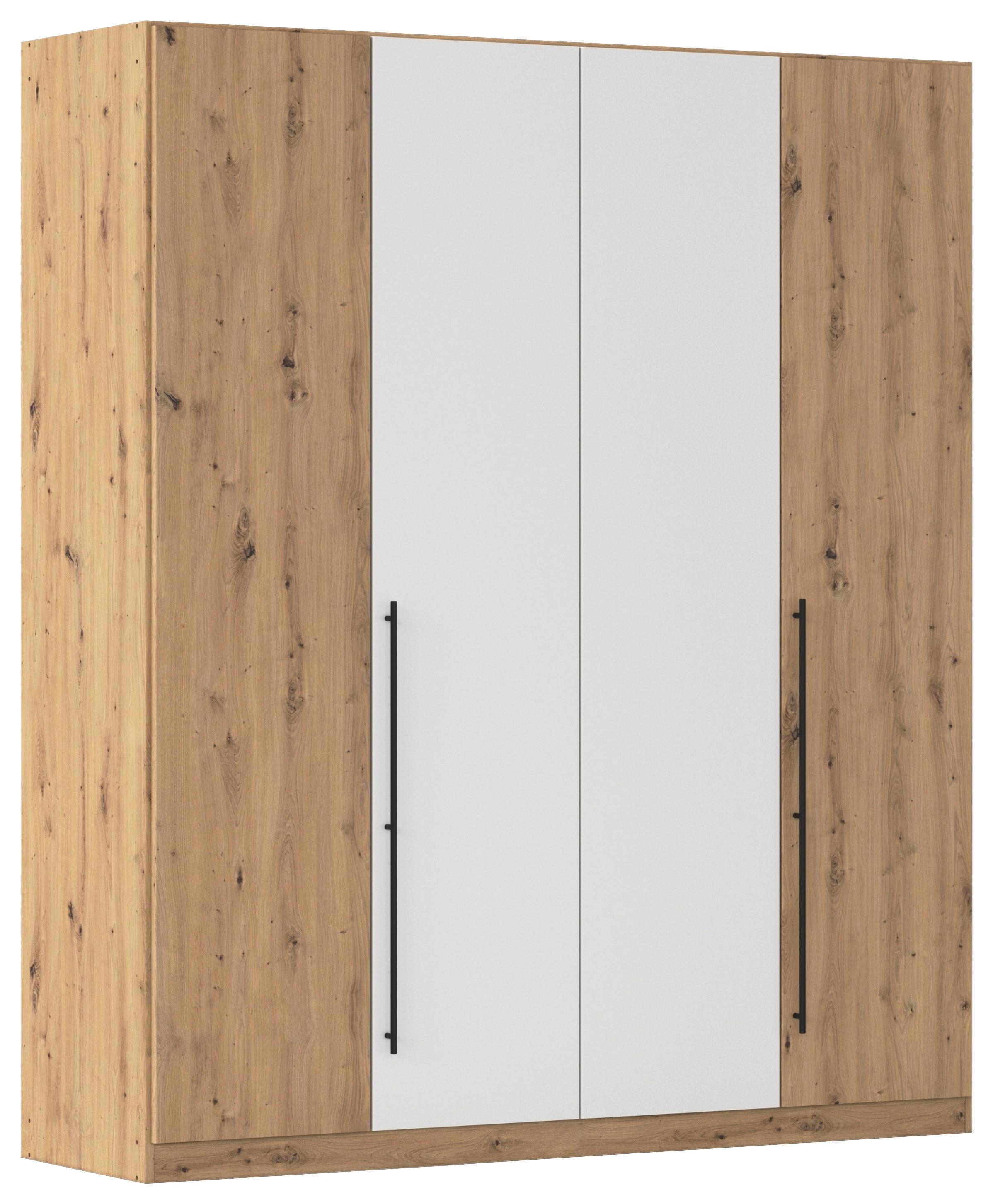 Kleiderschrank Safari Weiß/Eiche Dekor B: 181cm