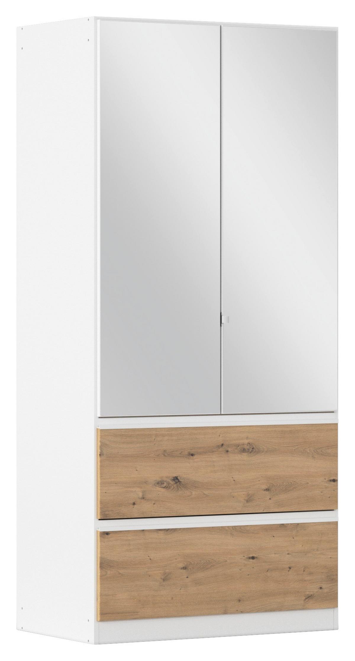 Drehtürenschrank Costa Weiß Eiche Artisan Dekor - Eiche Artisan/Weiß, MODERN, Holzwerkstoff (91/197/54cm) - Rauch Möbel