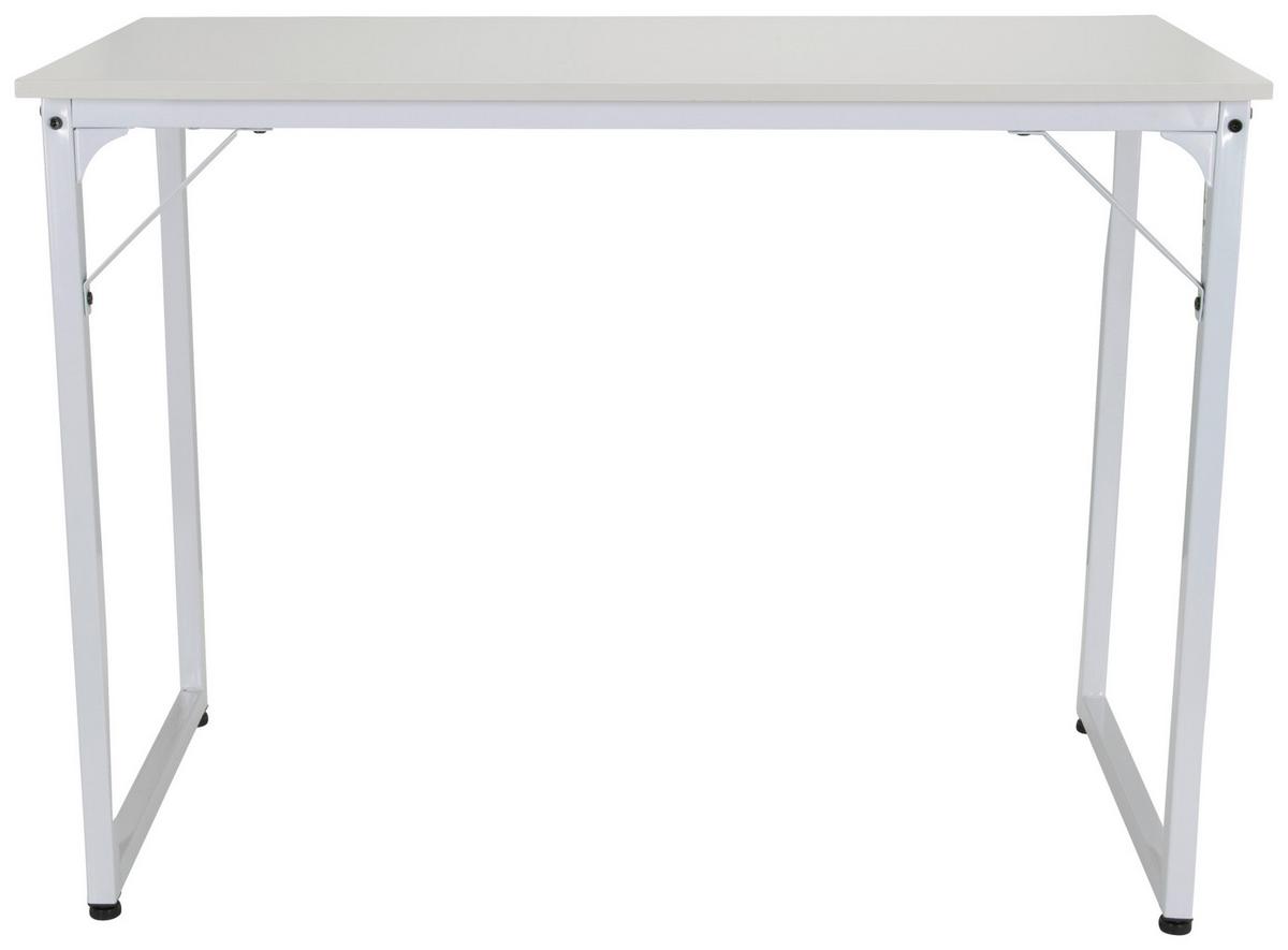 Schreibtisch Workspace I Weiß - Weiß, Basics, Holzwerkstoff/Metall (120/50/74cm) - MID.YOU