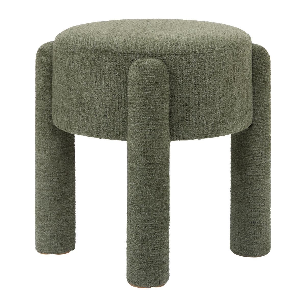 Taburetka LEONIE, zelená ženilka, max. 120 kg - zelená, Lifestyle, kompozitné drevo/textil (47/47/42cm) - Mömax