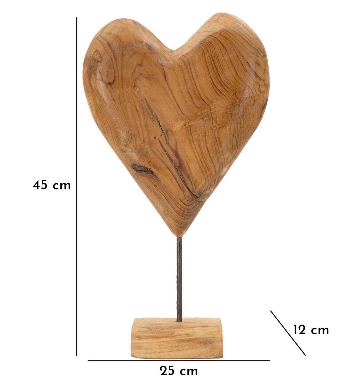 Skulptur Dobu Teak Braun, B: 25 cm - Braun, Basics, Holz (25/45/12cm)