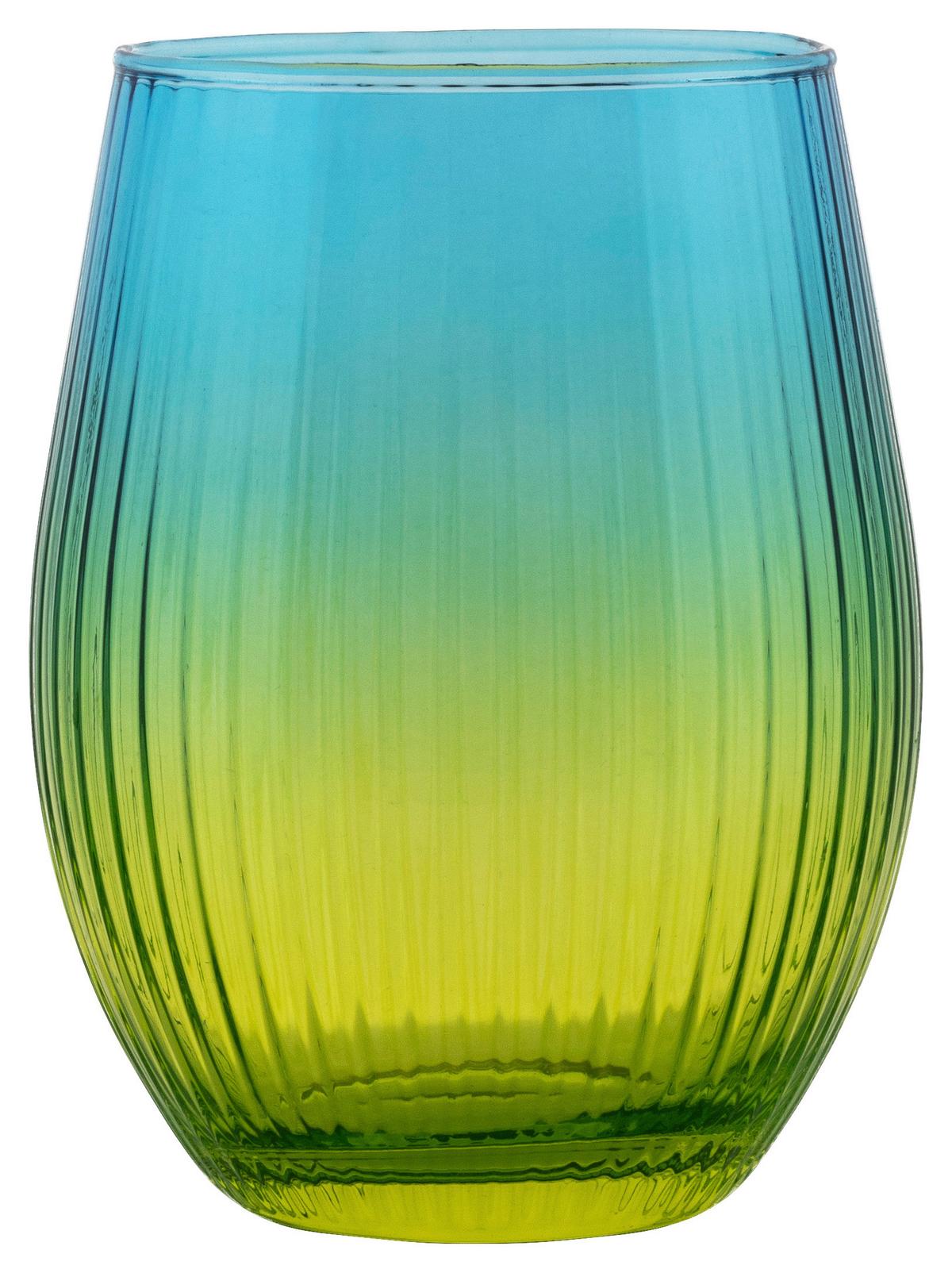 Trinkglas Jessi ca. 610 ml - Blau/Beige, MODERN, Glas (7,6/12,5cm) - Luca Bessoni