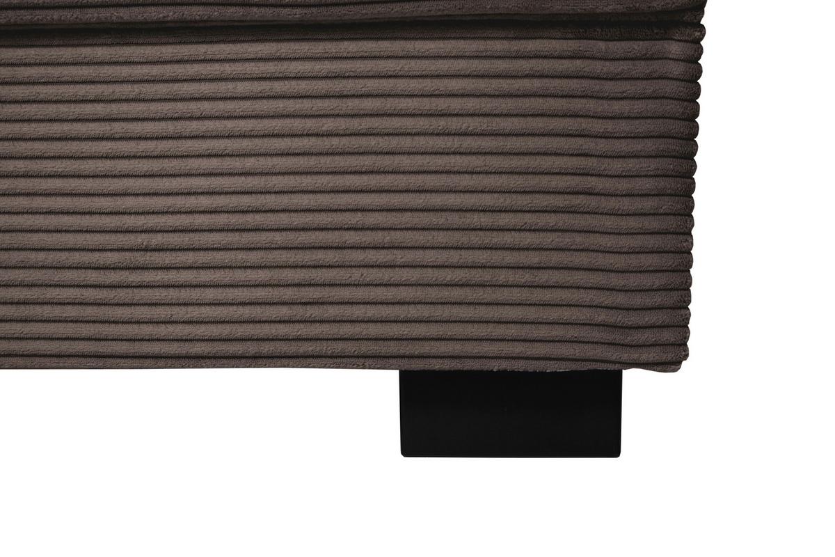 Souprava U MALTE, pravá, šedohnědý manšestr - černá/šedavě hnědá, Moderní, textil/plast (155/305/178cm) - Based