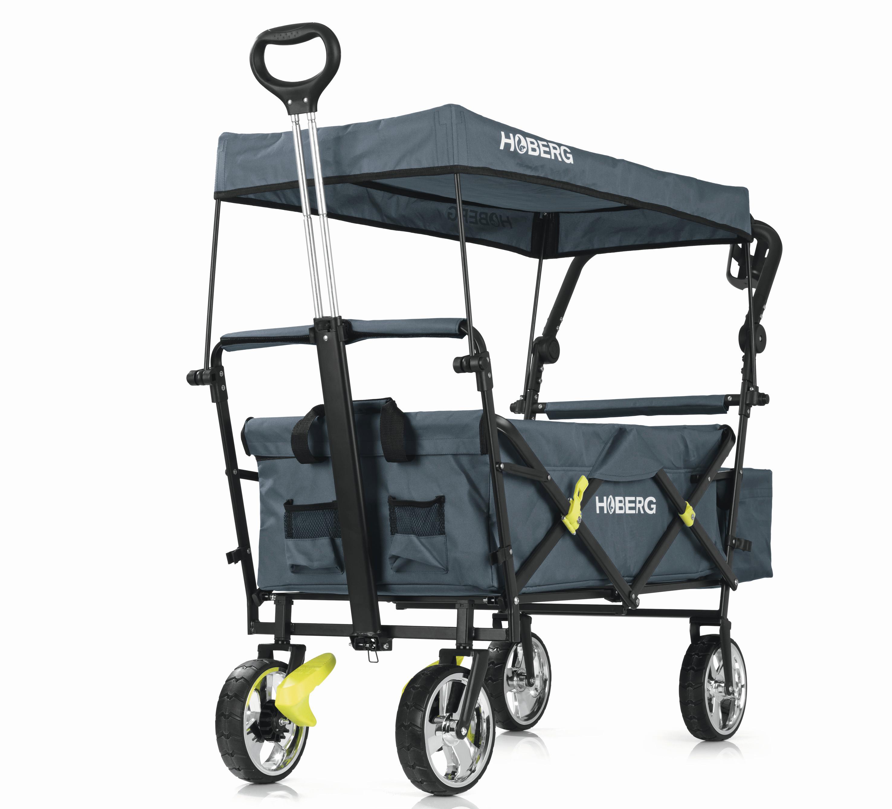 Bollerwagen Hoberg Grau max. 80 kg faltbar, Feststellbremse