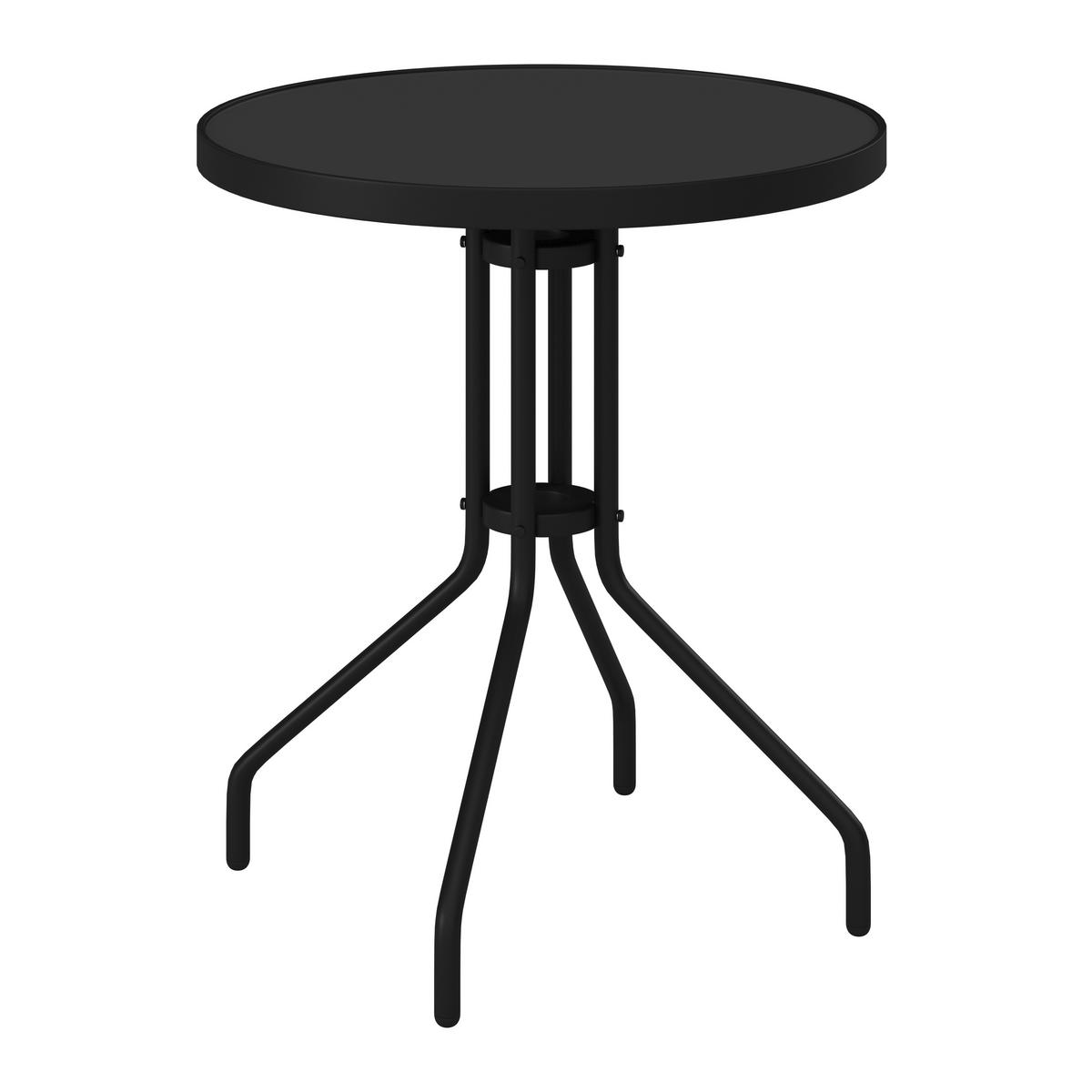 Balkonszett Mailand - fekete, Modern, műanyag/Üveg (60x52/70x72/60x60cm) - Luca Bessoni