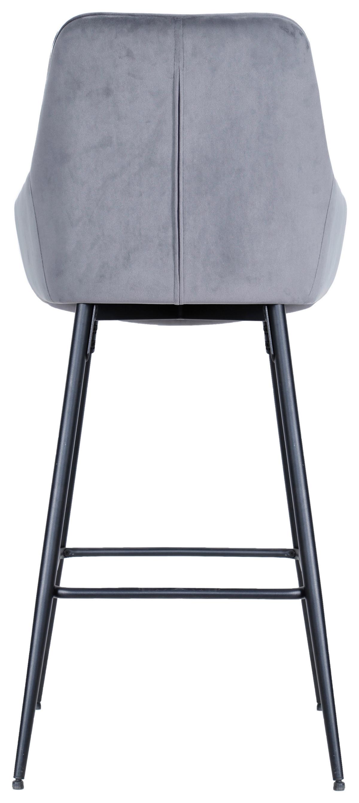 Barhocker Daisy - Schwarz/Grau, MODERN, Holz/Textil (54/109/53cm) - MID.YOU