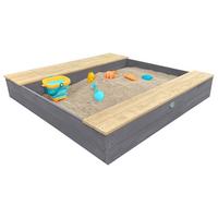 Sandkasten A031.016.20 - Braun/Grau, KONVENTIONELL, Holz (117/18,7/119cm) - Ambia Garden