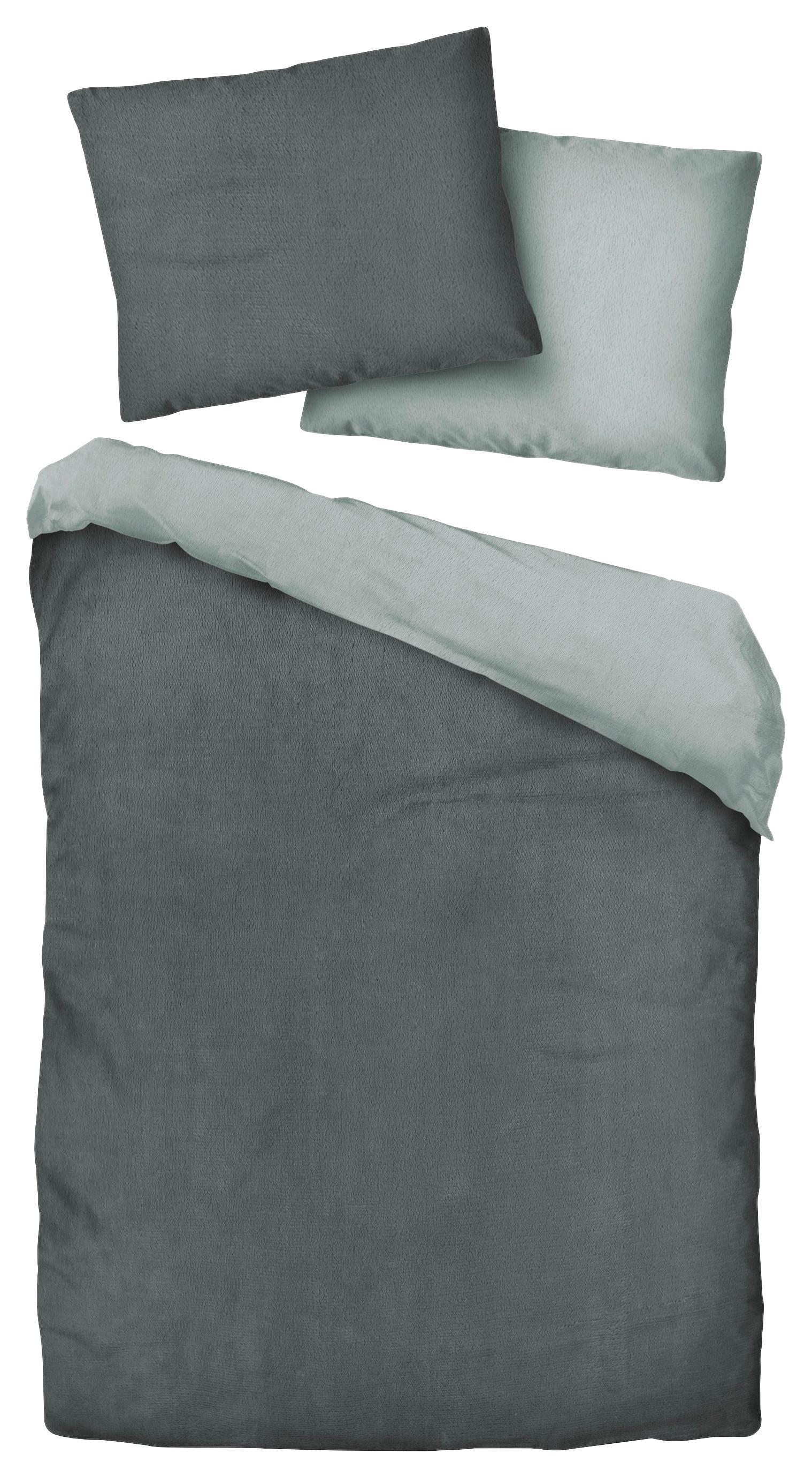 Flanell Bettwäsche 140x200 cm Cashmere Anthrazit/Silber - Anthrazit/Silberfarben, ROMANTIK / LANDHAUS, Textil - James Wood