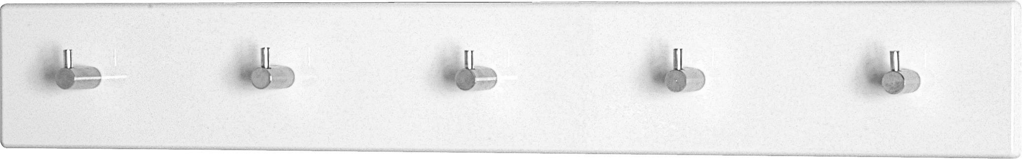 LIŠTA S HÁČIKMI EDDY 5 - biela, Modern, kov/drevo (57/8/5cm)