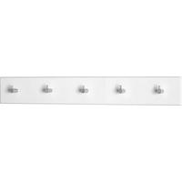 LIŠTA S HÁČIKMI EDDY 5 - biela, Modern, kov/drevo (57/8/5cm)