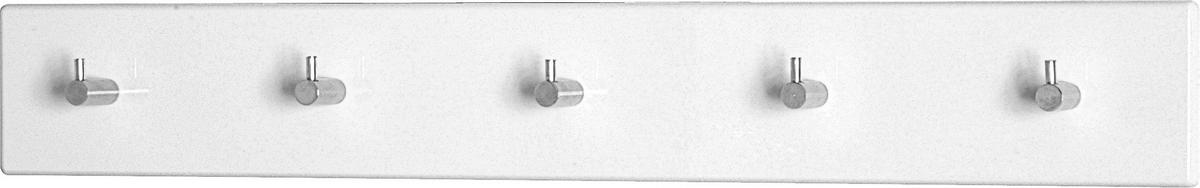 LIŠTA S HÁČIKMI EDDY 5 - biela, Modern, kov/drevo (57/8/5cm)