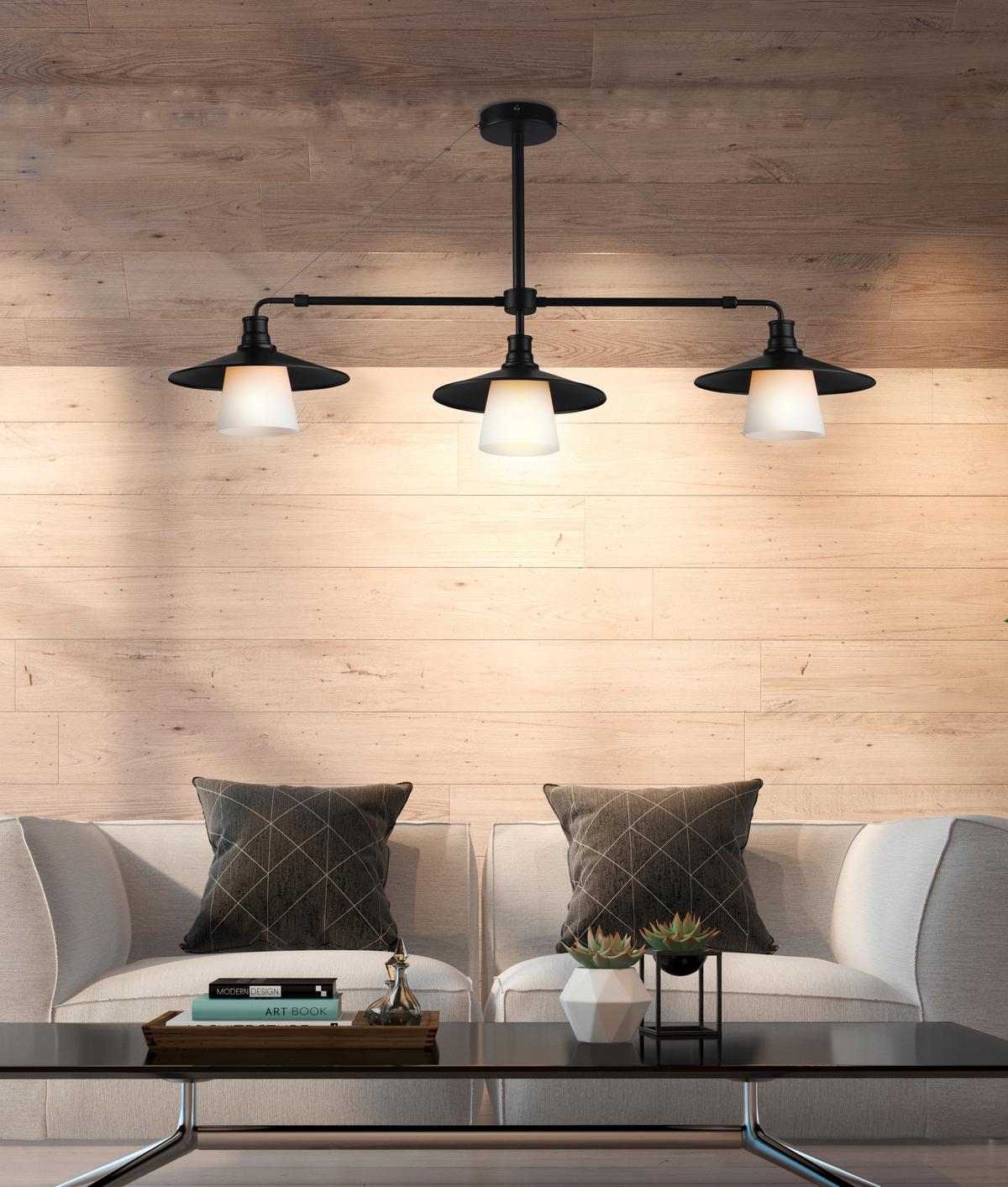 Pendelleuchte 33-43115 Loft - Schwarz, Design, Metall (98/26/55cm)