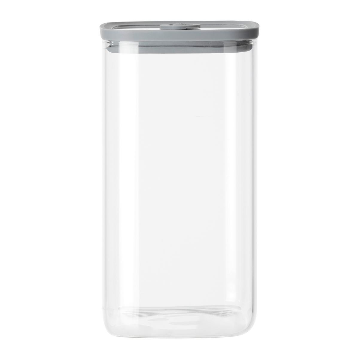 SKLENENÁ DÓZA NA POTRAVINY SELINA - CA. 1,5L - číra/sivá, Modern, plast/sklo (10,3/18,8/10,3cm) - Modern Living