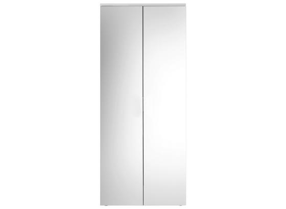 Schuhschrank Lincoln B: 80 cm Weiß - Weiß, Design, Glas/Holzwerkstoff (80/190/35cm) - Carryhome Schuhschrank Lincoln B: 80 cm Weiß - Weiß, Design, Glas/Holzwerkstoff (80/190/35cm) - Carryhome