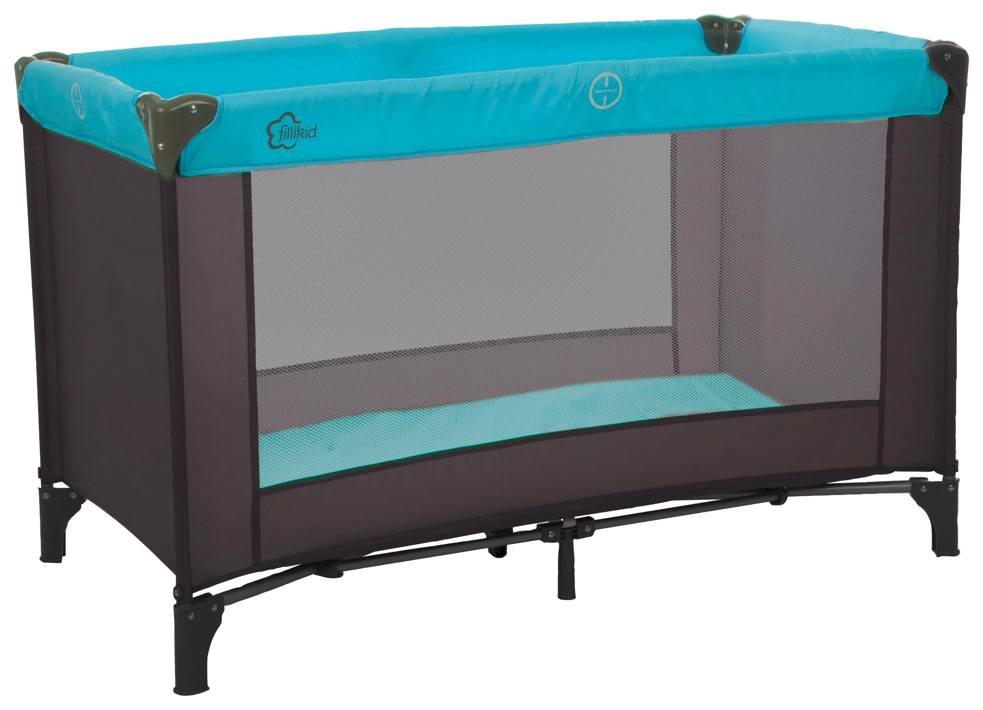 Utazóágy Summer - Türkiz/Szürke, Műanyag/Fém (120/60cm) - Fillikid