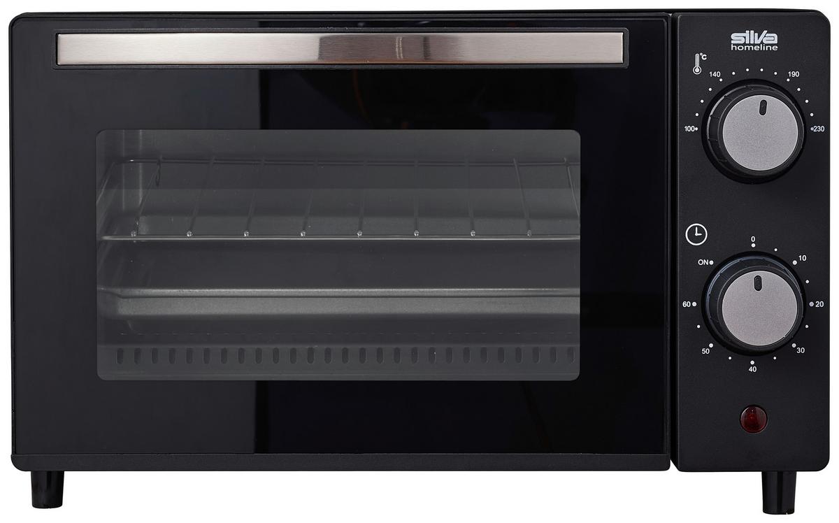 Mini-backofen Semira Schwarz 1200 W Mit Timer - Schwarz, Basics, Glas/Kunststoff (40,5/26,4/35cm) - Silva Homeline