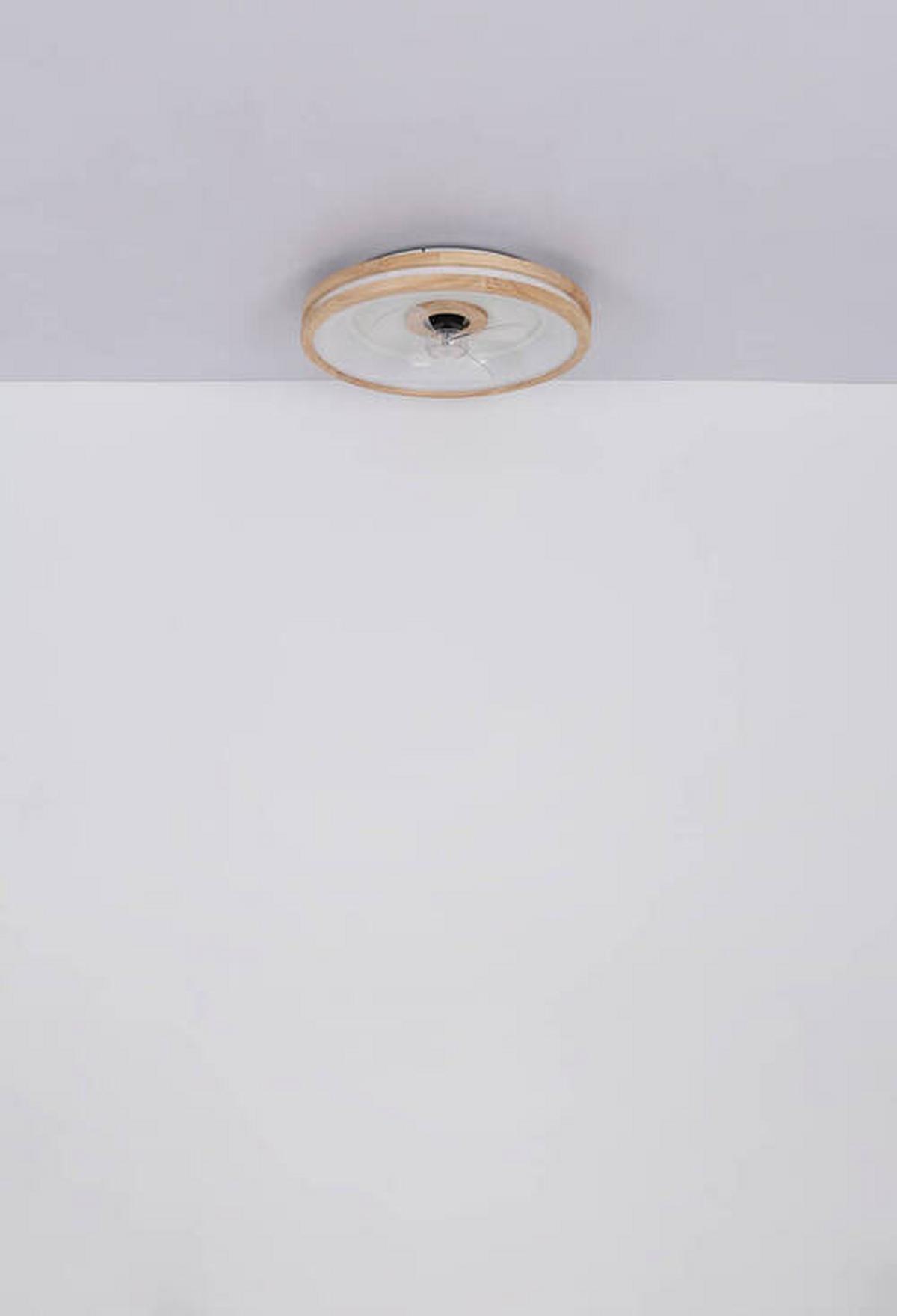 Deckenventilator 03650 - Transparent/Dunkelbraun, Natur, Kunststoff/Metall (50/12,5cm) - Globo
