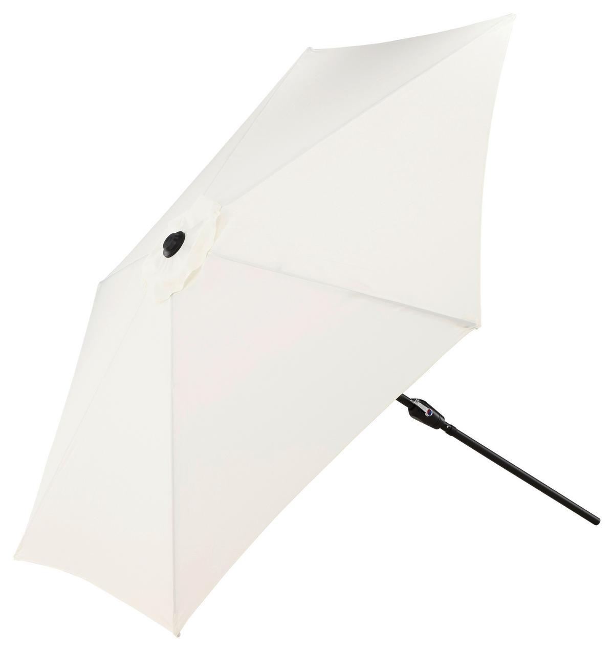 Sonnenschirm Leeds DM: 300cm H: 243cm Weiß - Ecru/Grau, KONVENTIONELL, Textil/Metall (300/300cm) - Gardenson